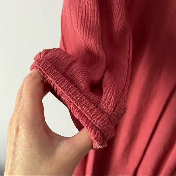 NWT ICHI Pink Button Down Flowy Shirt Dress - Picture 7 of 10